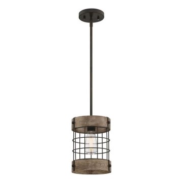Westinghouse 61180 - Pakabinama liustra ant laido LANGSTON 1xE27/60W/230V, Ø 19 cm, iš pušies