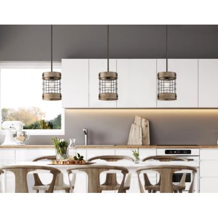 Westinghouse 61180 - Pakabinamas sietynas LANGSTON 1xE27/60W/230V pušis