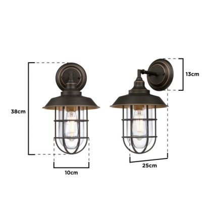 Westinghouse 6121640 - LED lauko sieninis šviestuvas IRON HILL 1xE27/60W/230V IP44