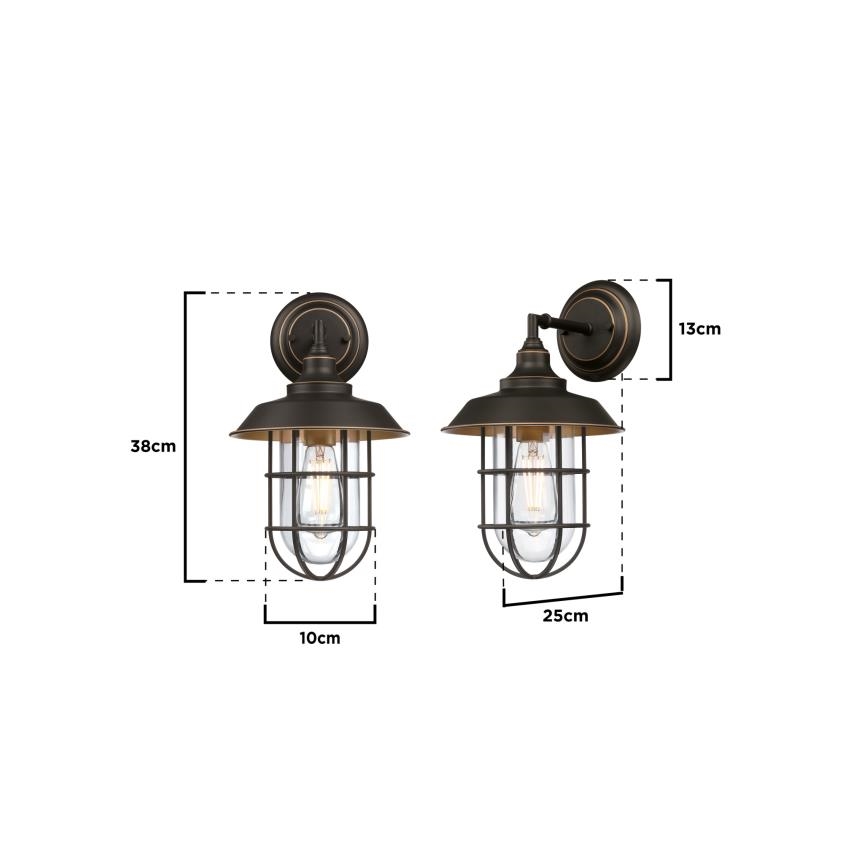 Westinghouse 6121640 - LED lauko sieninis šviestuvas IRON HILL 1xE27/60W/230V IP44