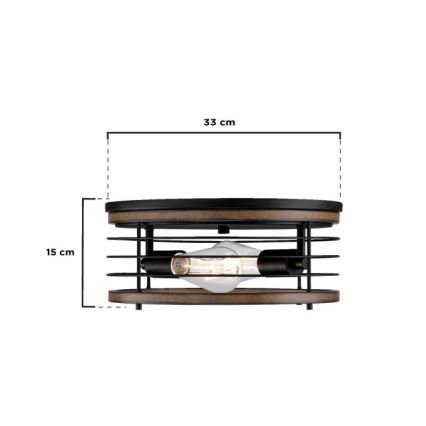 Westinghouse 61250 - Lubinis šviestuvas ACKTON 2xE27/60W/230V barnwood