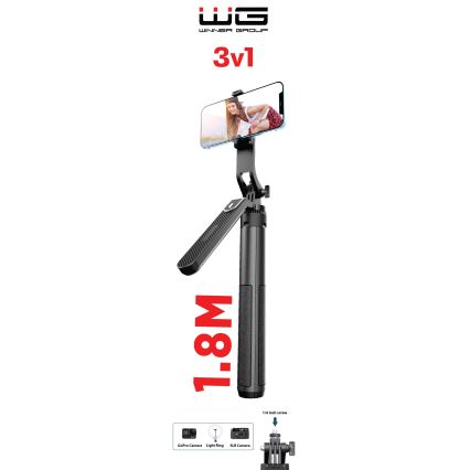 Winner Group - Asmenukių lazda 3in1 su stovu 55 mAh 180 cm juoda