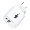 Winner Group - Greitasis įkroviklis 1x USB-C + 1x USB-A Power Delivery 20 W baltas