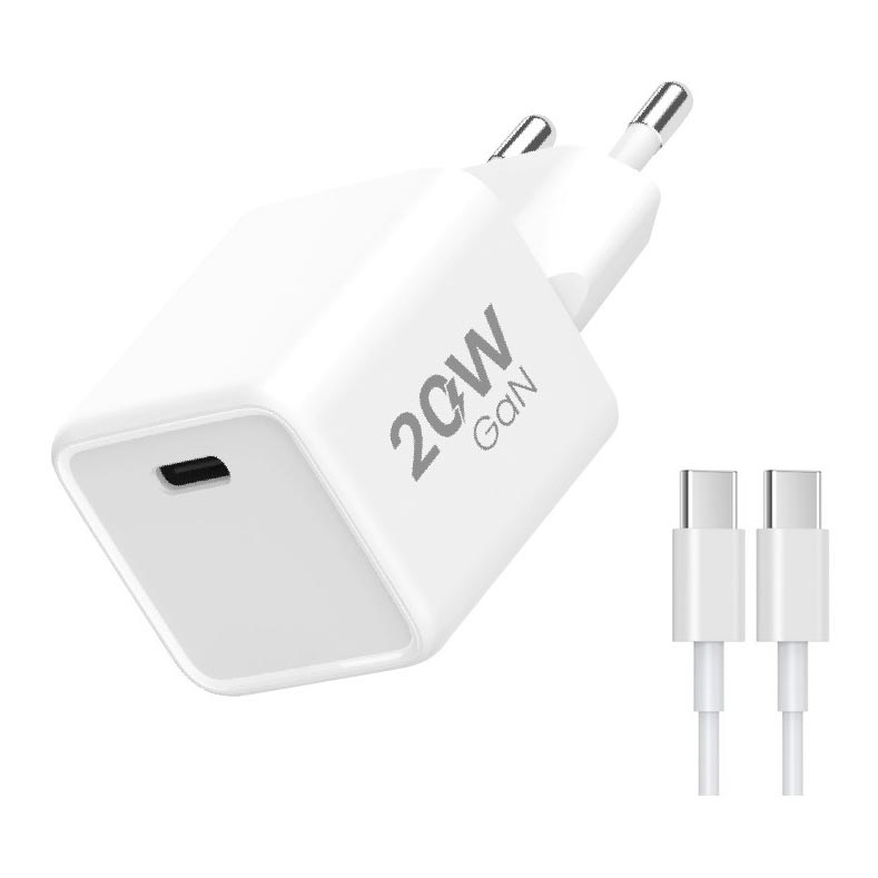 Winner Group- Greito įkrovimo adapteris 1xUSB-C PD 20W + USB laidas USB-C / USB-C 1m