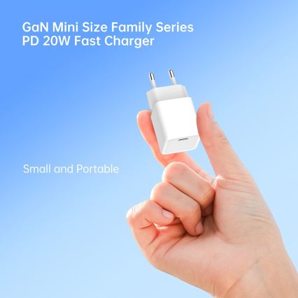 Winner Group- Greito įkrovimo adapteris 1xUSB-C PD 20W + USB laidas USB-C / USB-C 1m