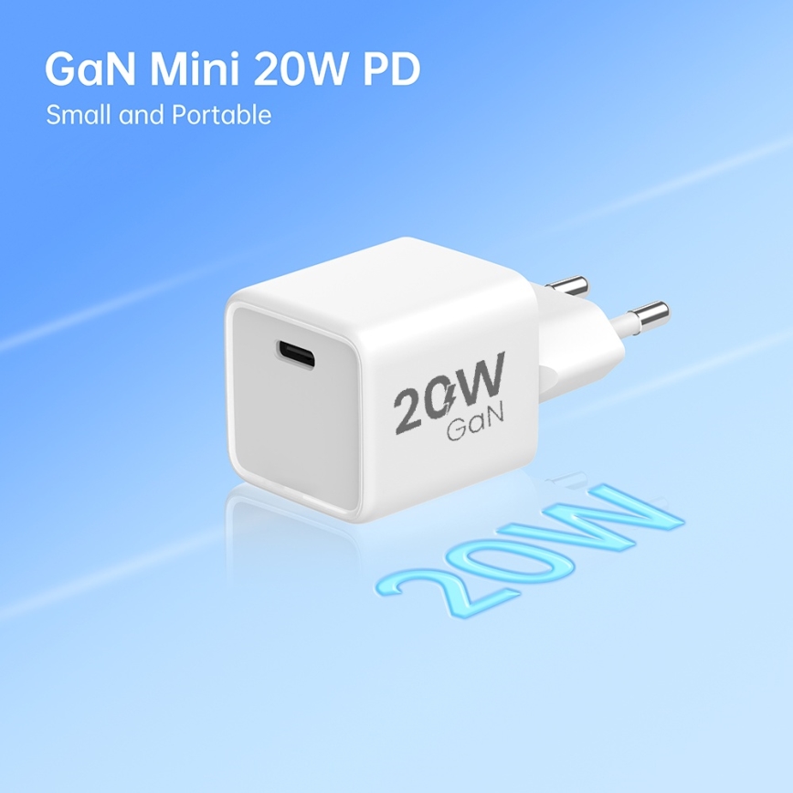 Winner Group- Greito įkrovimo adapteris 1xUSB-C PD 20W + USB laidas USB-C / USB-C 1m
