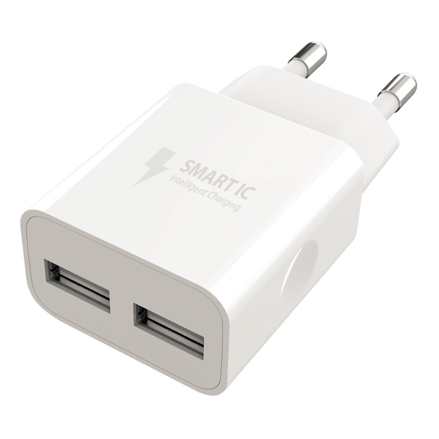 Winner Group - Įkrovimo adapteris 2xUSB-A 12W balta