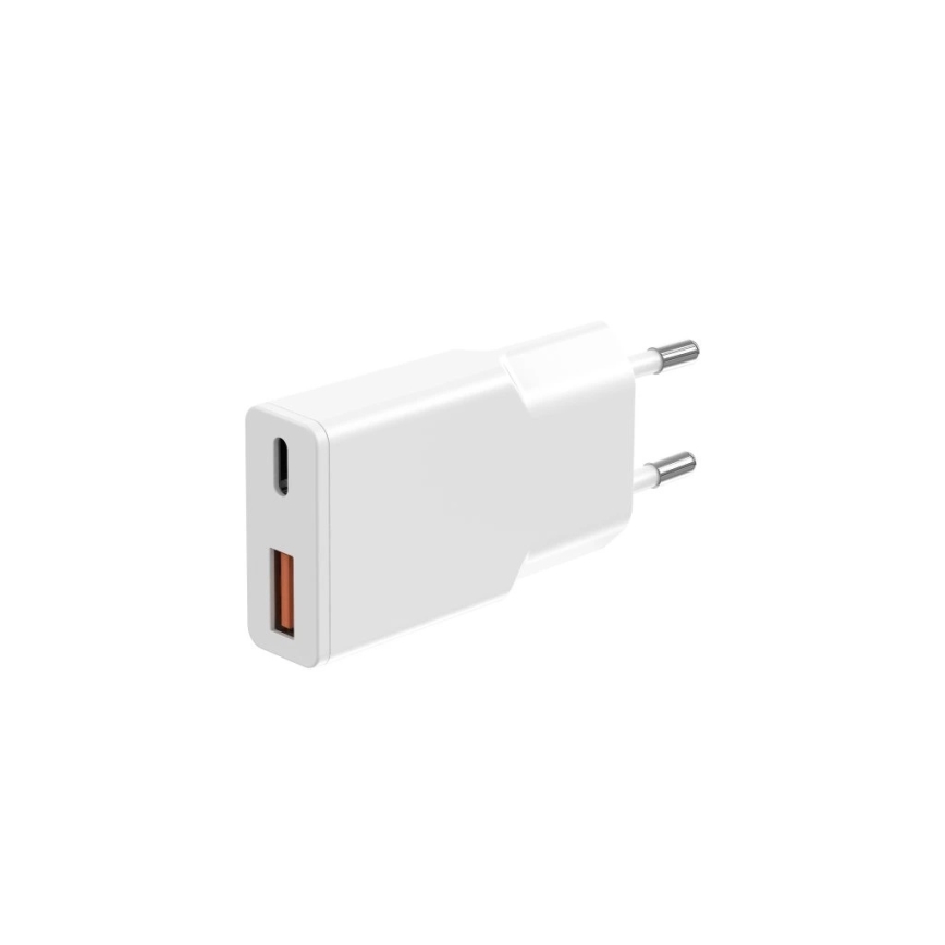 Winner Group - Įkrovimo adapteris GaN 1xUSB-A + 1xUSB-C 30W baltas