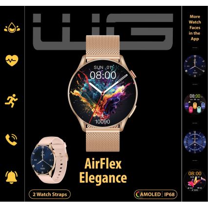 Winner Group - Išmanus laikrodis AirFlex 2 Elegance 280 mAh IP68 auksas