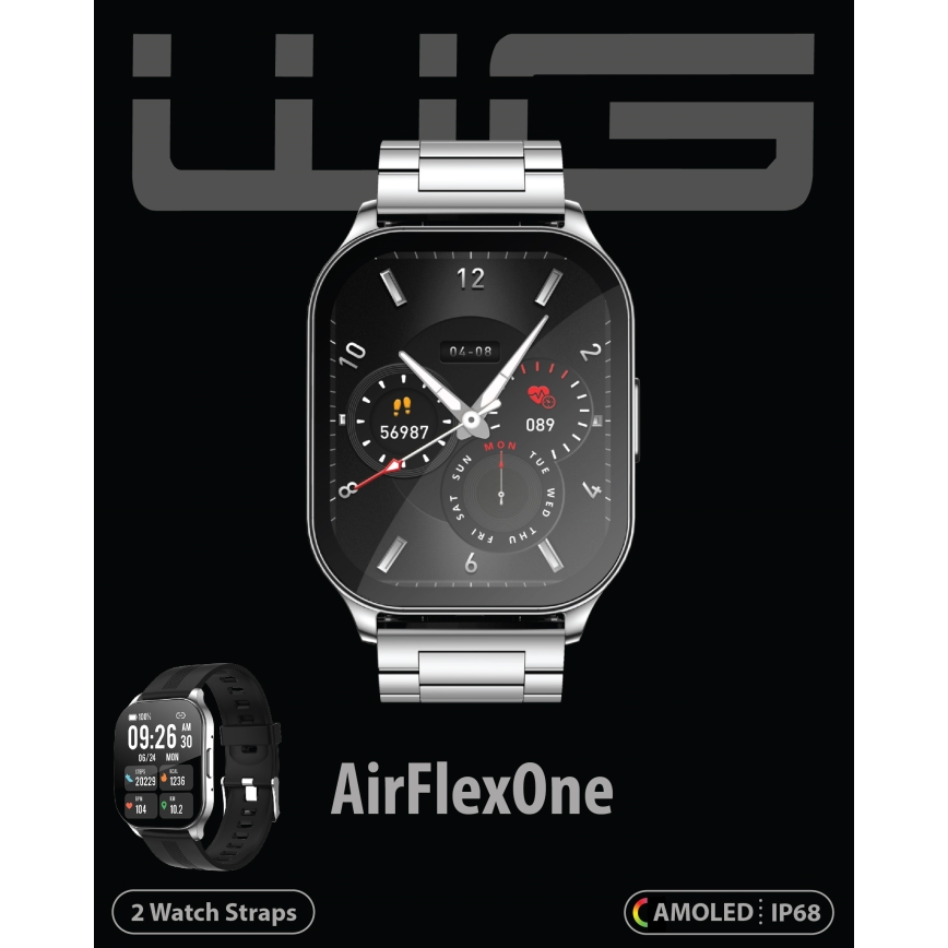Winner Group - Išmanus laikrodis AirFlexOn 300 mAh IP68 sidabras
