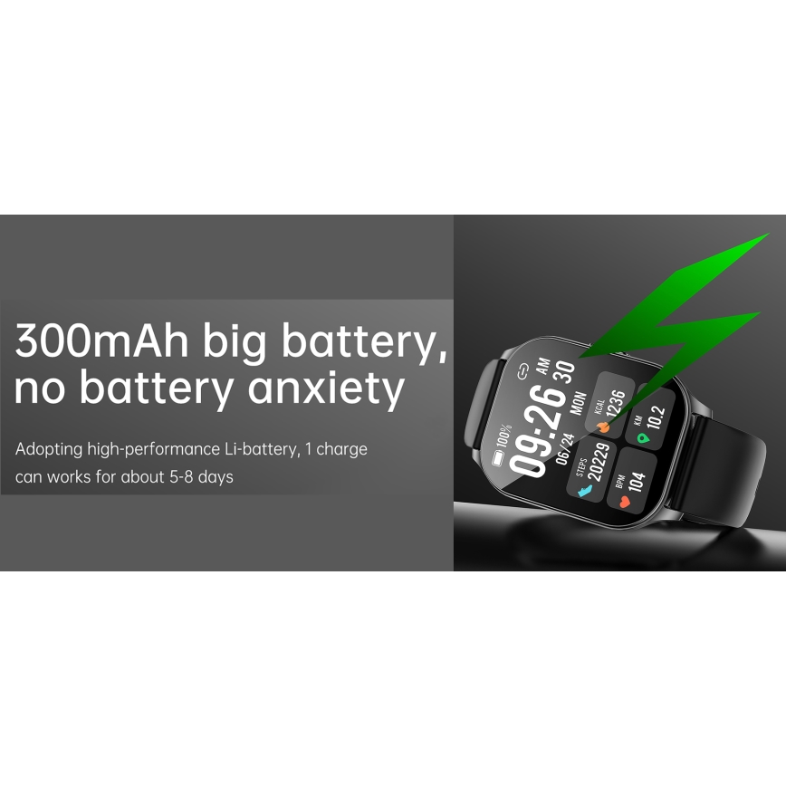Winner Group - Išmanus laikrodis AirFlexOn 300 mAh IP68 sidabras