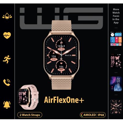 Winner Group - Išmanus laikrodis AirFlexOne+ 300 mAh IP68 auksas