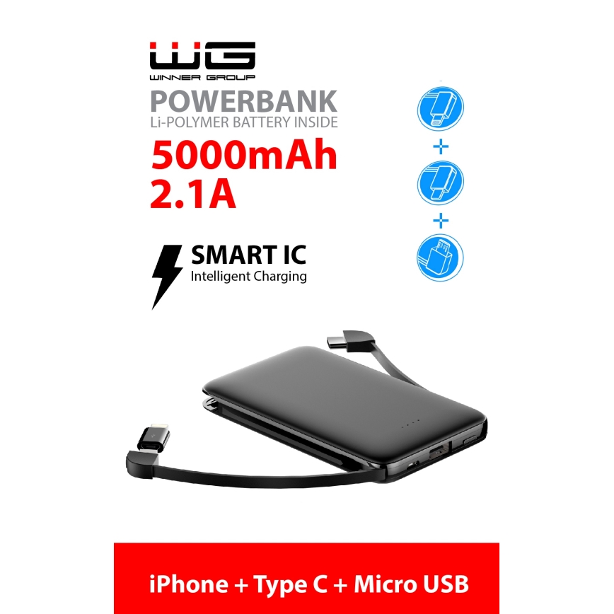 Winner Group - Išorinė baterija 5000 mAh juoda
