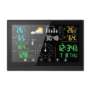 Winner Group - Jutiklinė meteorologinė stotelė su spalvotu LCD ekranu 5V/3xAAA + 6xAA