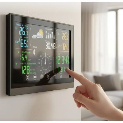 Winner Group - Jutiklinė meteorologinė stotelė su spalvotu LCD ekranu 5V/3xAAA + 6xAA