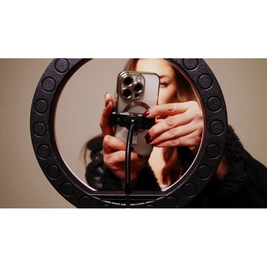 Winner Group - reguliuojama LED RGB grindinė lempa su stoveliu ir laikikliu vlogeriams LED/10W/5V