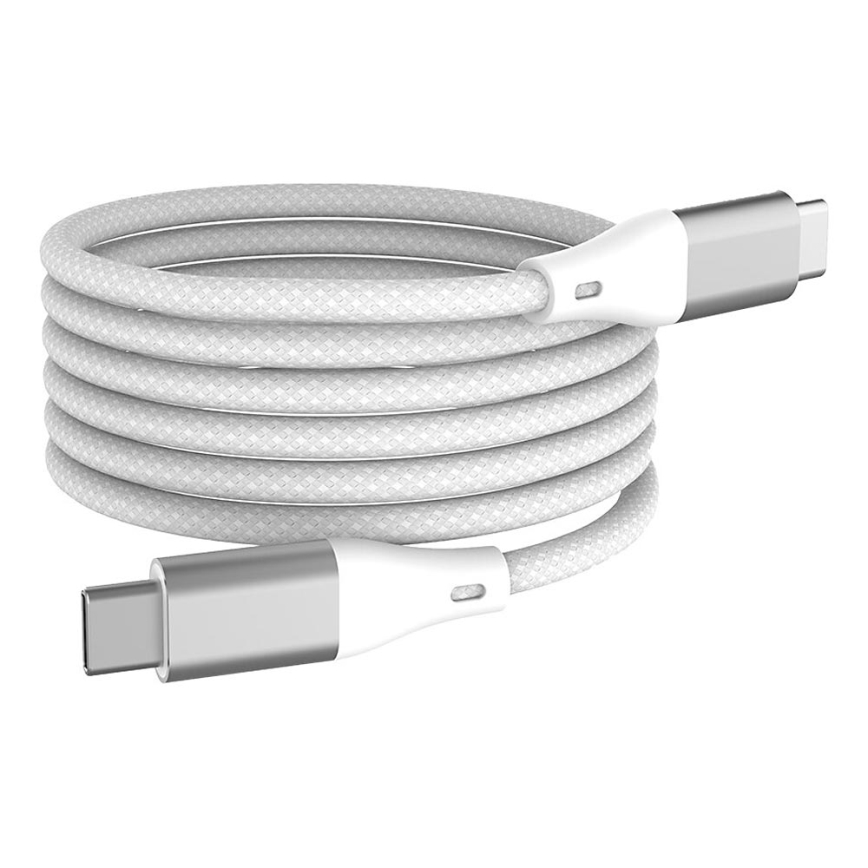 Winner Group - Magnetinis USB laidas USB-C / USB-C 60W 1m balta