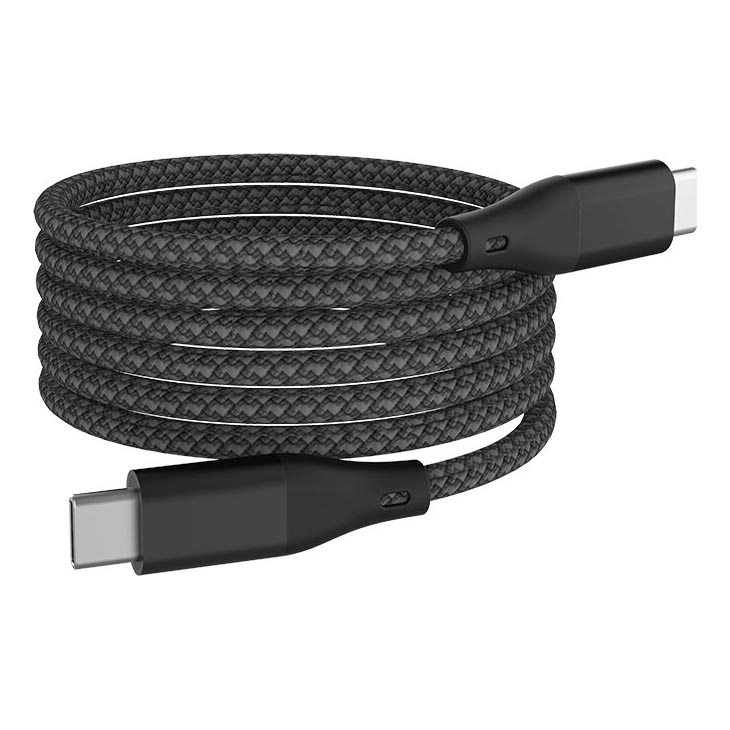 Winner Group - Magnetinis USB laidas USB-C / USB-C 60W 1m juoda