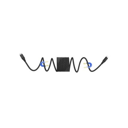 Winner Group - Magnetinis USB laidas USB-C / USB-C 60W 1m juoda