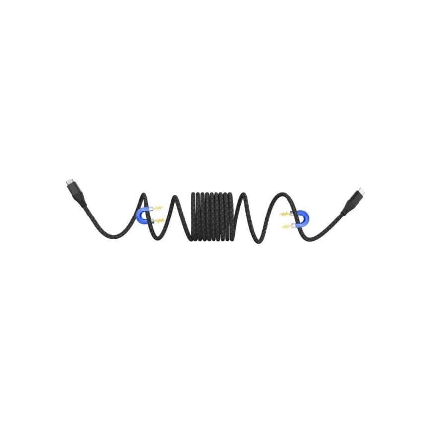 Winner Group - Magnetinis USB laidas USB-C / USB-C 60W 1m juoda