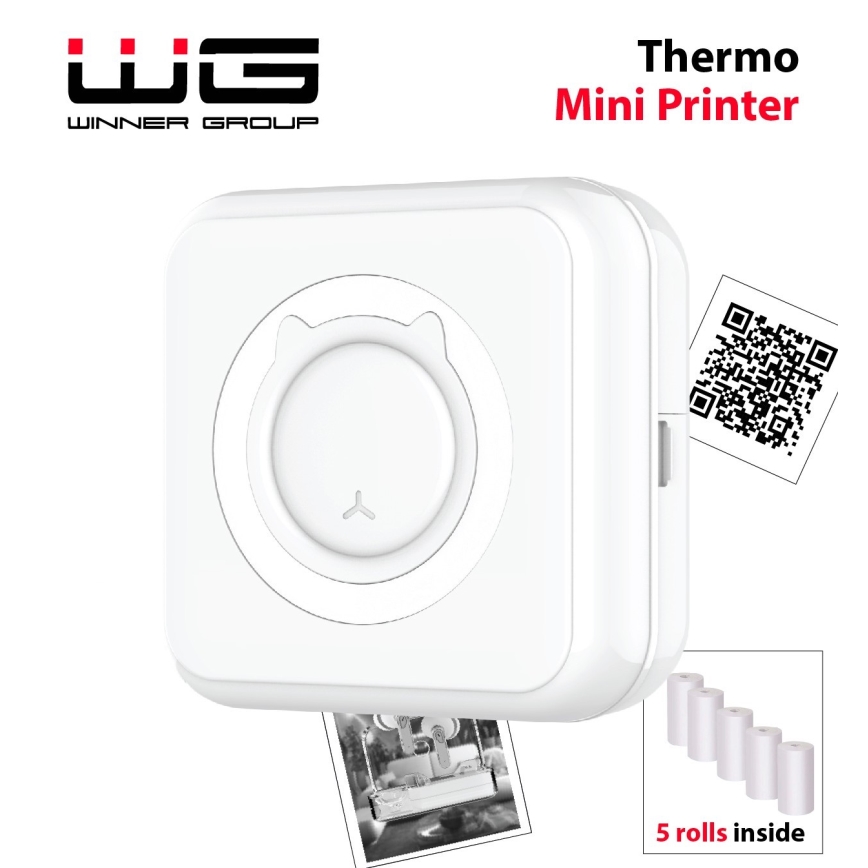 Winner Group - Mini terminis spausdintuvas 800 mAh balta