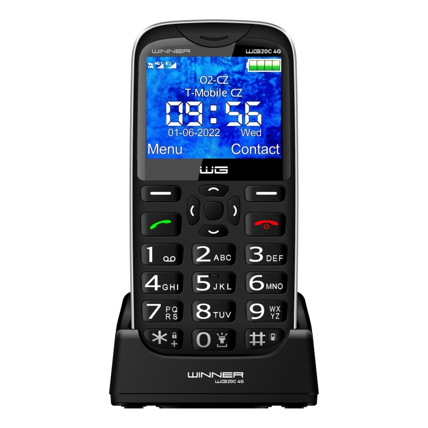 Winner Group - Mobilusis telefonas senjorams 1600 mAh juoda