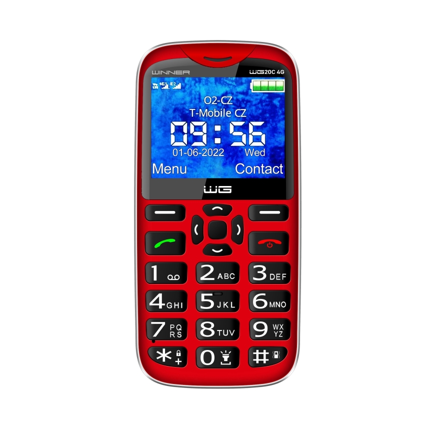 Winner Group - Mobilusis telefonas senjorams 1600 mAh raudona