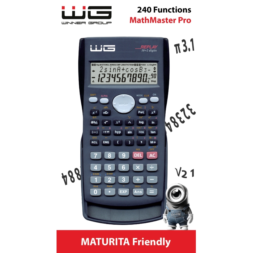 Winner Group - Mokslinis skaičiuotuvas MathMaster Pro 1xLR44 juoda