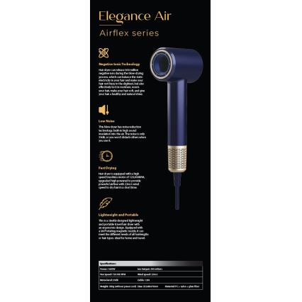 Winner Group - Plaukų džiovintuvas su jonizatoriumi Elegance Air 1600W/230V mėlyna SCHUKO