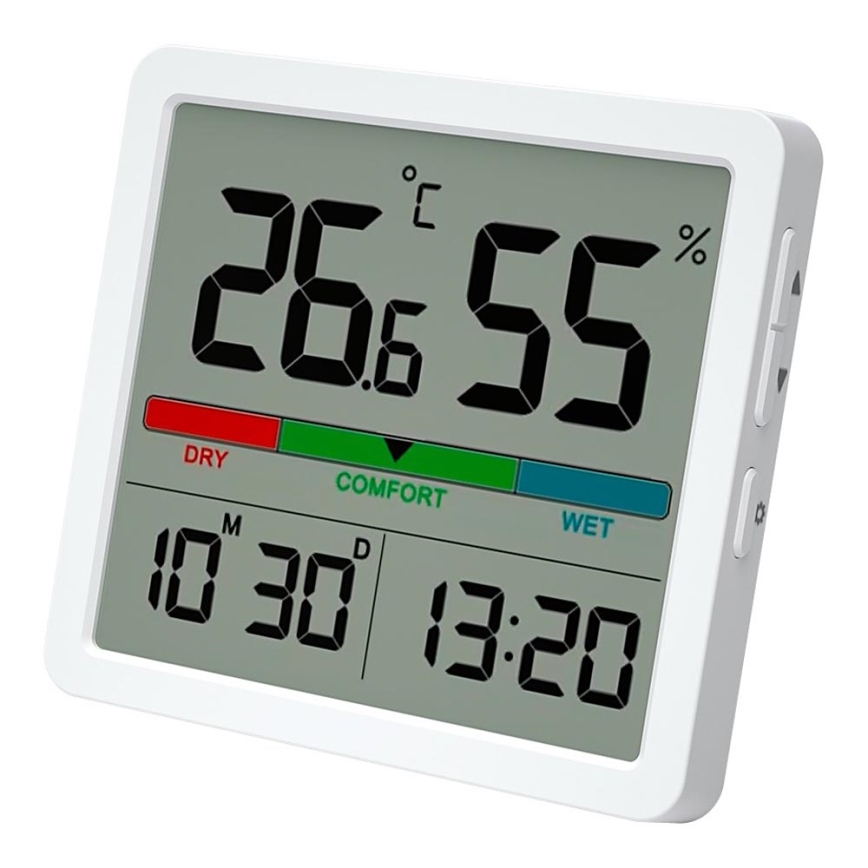 Winner Group - Skaitmeninis termometras su LCD ekranu ir drėgmės matuoklis 2xCR2032 balta
