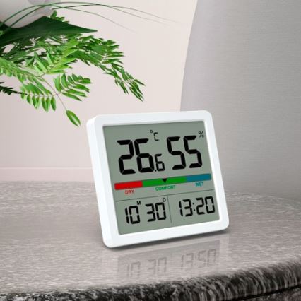 Winner Group - Skaitmeninis termometras su LCD ekranu ir drėgmės matuoklis 2xCR2032 balta