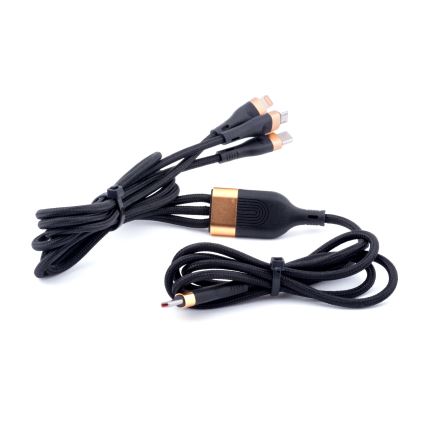 Winner Group -USB laidas 3in1 USB-C / Lightning, USB-C ir Micro USB 100W 1,5m juoda