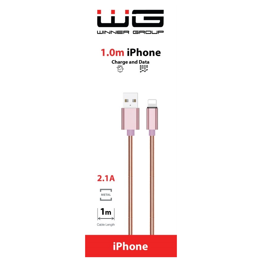 Winner Group - USB laidas Lightning / USB-A 1m rausva