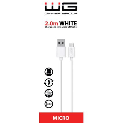 Winner Group - USB laidas Micro USB / USB-A 2m balta