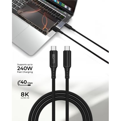 Winner Group - USB laidas USB-C / USB-C 240W 1m juoda