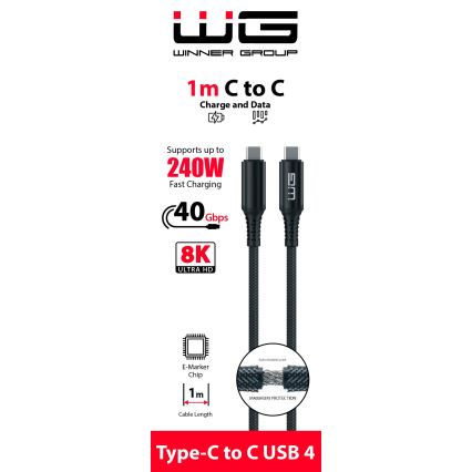 Winner Group - USB laidas USB-C / USB-C 240W 1m juoda