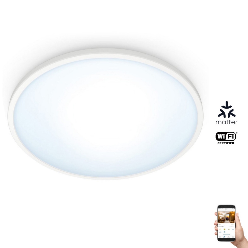 WiZ - LED Reguliuojama lubinis šviestuvas SUPERSLIM LED/16W/230V 2700-6500K Wi-Fi