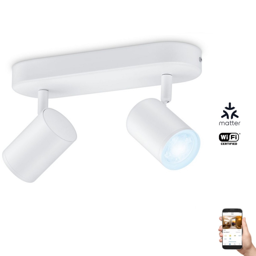 WiZ - LED Reguliuojamas akcentinis šviestuvas IMAGEO 2xGU10/4,9W/230V 2700-6500K Wi-Fi baltas