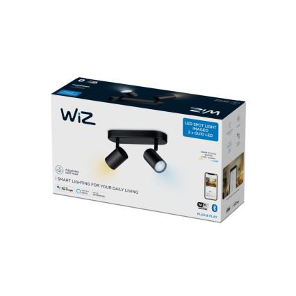 WiZ - LED Reguliuojamas akcentinis šviestuvas IMAGEO 2xGU10/4,9W/230V 2700-6500K Wi-Fi juodas