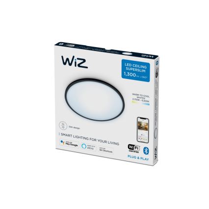 WiZ - LED Reguliuojamas lubinis šviestuvas SUPERSLIM LED/14W/230V 2700-6500K Wi-Fi juodas