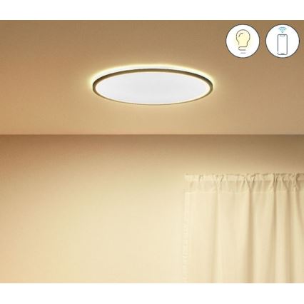 WiZ - LED Reguliuojamas lubinis šviestuvas SUPERSLIM LED/22W/230V 2700-6500K Wi-Fi juodas