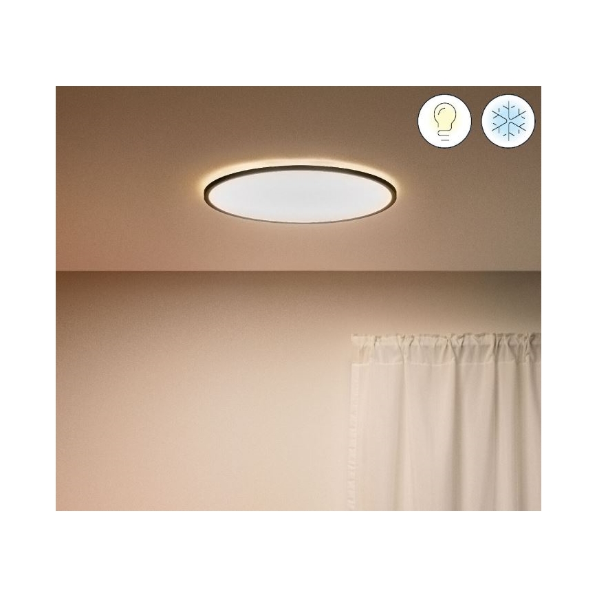 WiZ - LED Reguliuojamas lubinis šviestuvas SUPERSLIM LED/22W/230V 2700-6500K Wi-Fi juodas