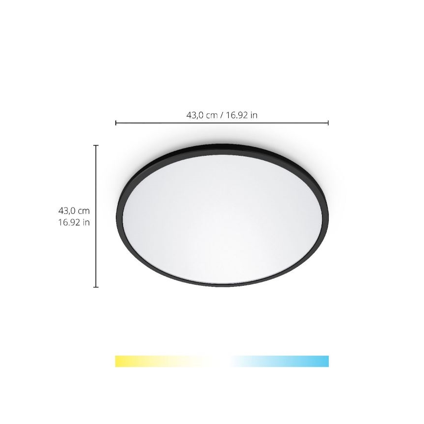 WiZ - LED Reguliuojamas lubinis šviestuvas SUPERSLIM LED/22W/230V 2700-6500K Wi-Fi juodas
