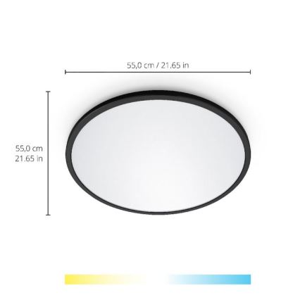 WiZ - LED Reguliuojamas lubinis šviestuvas SUPERSLIM LED/32W/230V 2700-6500K Wi-Fi juodas