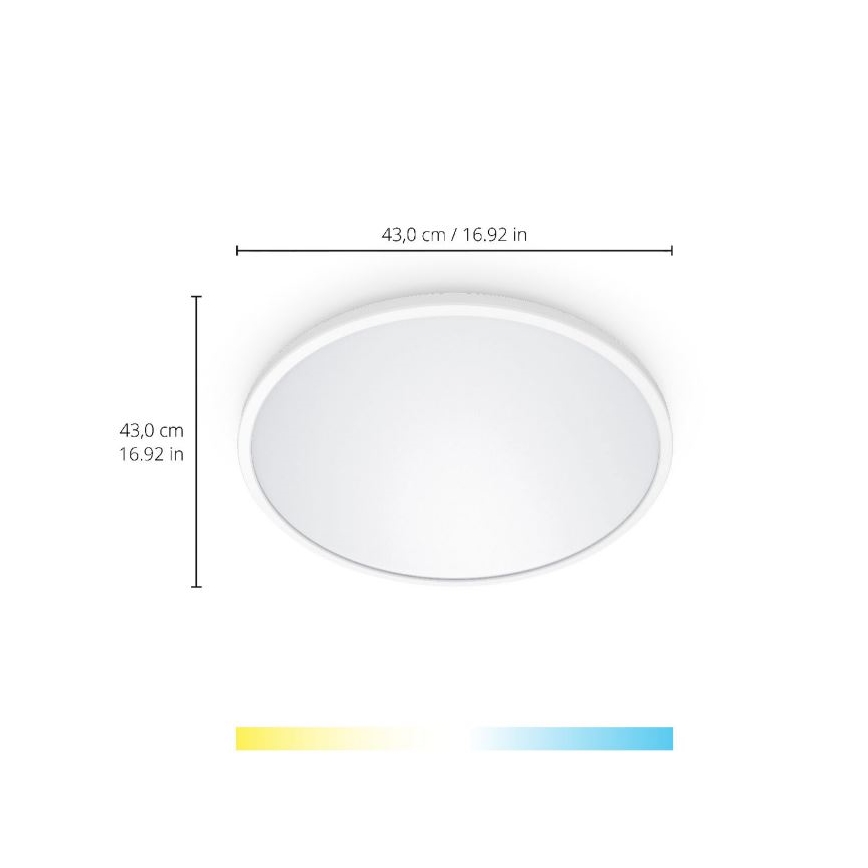 WiZ - LED Reguliupjamas lubinis šviestuvas SUPERSLIM LED/22W/230V 2700-6500K Wi-Fi baltas