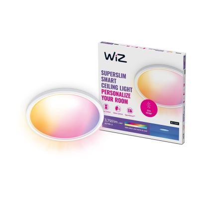 WiZ - LED RGB pritemdomas lubinis šviestuvas SUPERSLIM LED/32W/230V 2700-6500K Wi-Fi balta