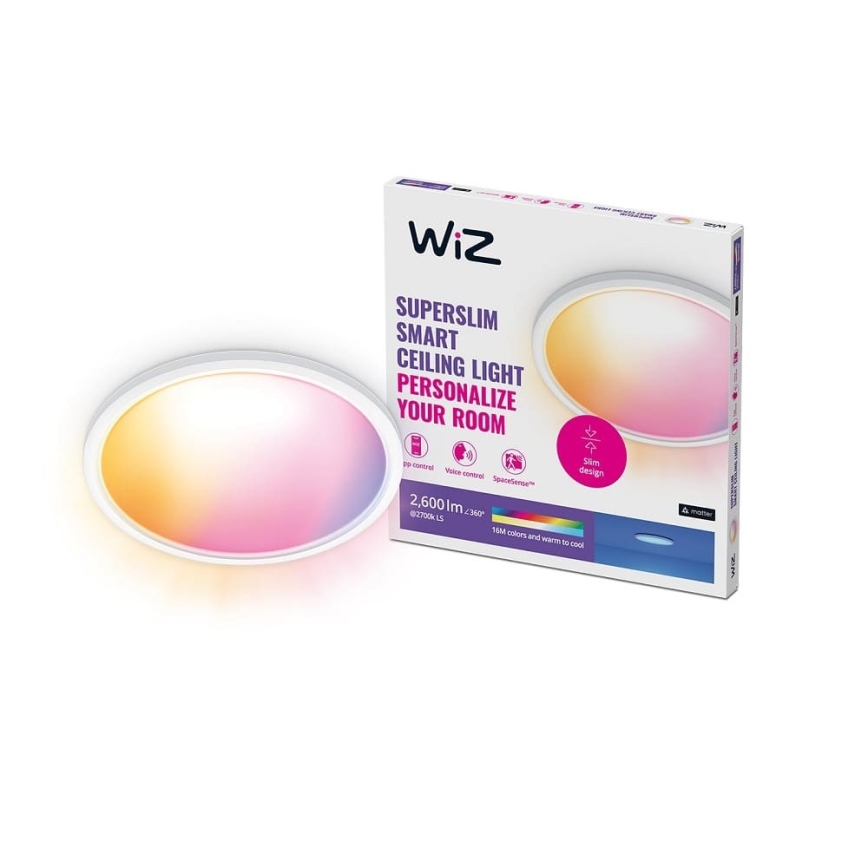 WiZ - LED RGB reguliuojamas lubų šviestuvas SUPERSLIM LED/22W/230V 2700-6500K Wi-Fi baltas