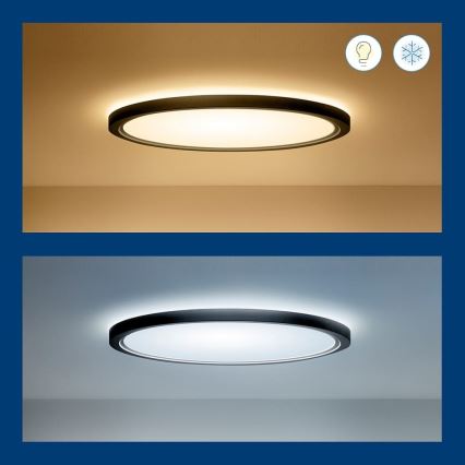 WiZ - LED RGB reguliuojamas lubų šviestuvas SUPERSLIM LED/32W/230V 2700-6500K Wi-Fi juodas
