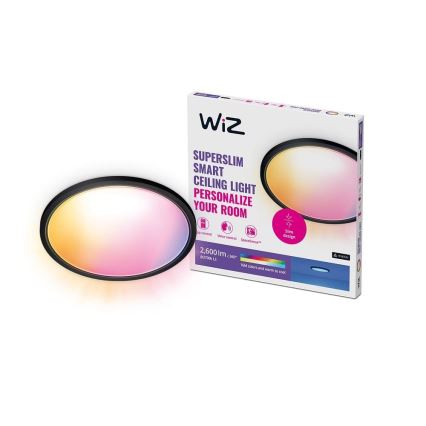 WiZ - LED RGB reguliuojamas lubų šviestuvas SUPERSLIM LED/32W/230V 2700-6500K Wi-Fi juodas