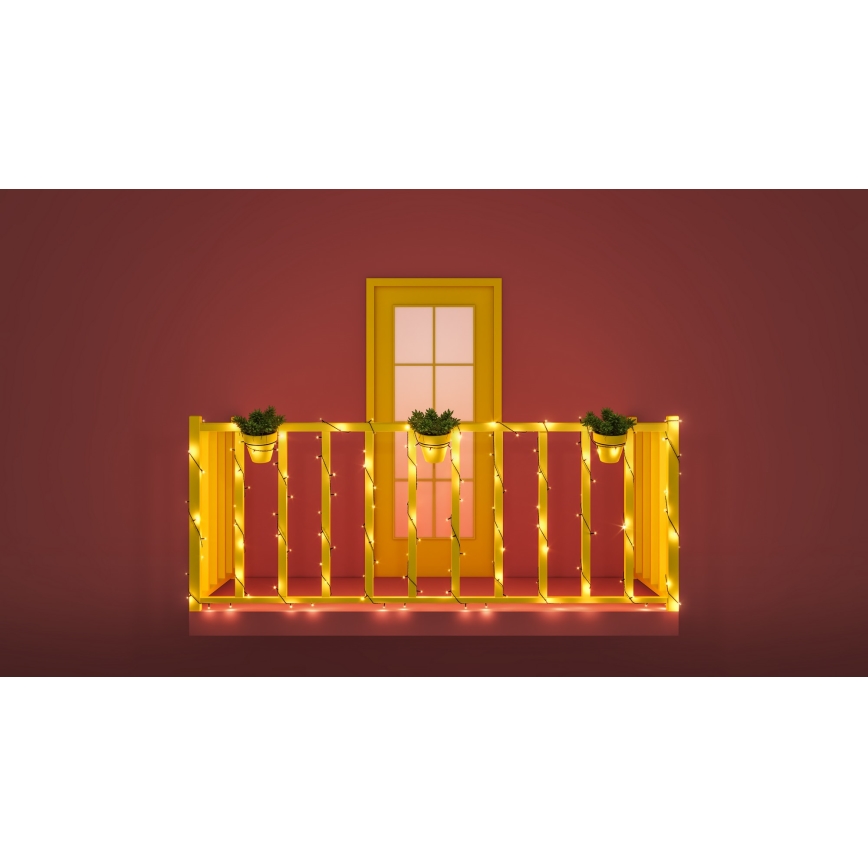 WiZ – LED RGBW pritemdoma lauko grandinė 160xLED 20m IP44 2700-5000K Wi-Fi